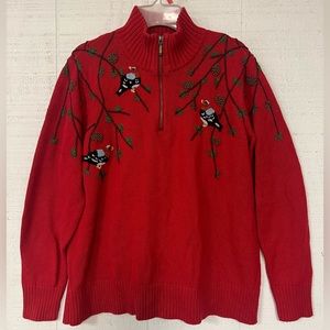 Coldwater Creek Red Bird Sweater